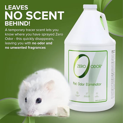 Zero Odor - Pet Odor Eliminator for strong odor, Eliminate Air & Surface Odors – Patented Molecular Technology Best For Carpet, Furniture, Beds Smell Great Again (128 Ounces)