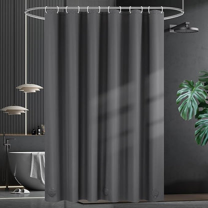 UFRIDAY Dark Grey Stall Shower Curtain Liner Premium PEVA 48 x78 inch,Heavy Duty Shower Curtain with 2 Weighted Magnets, Plastic Waterproof Grey Shower Curtains for Bathroom with 8 Hooks