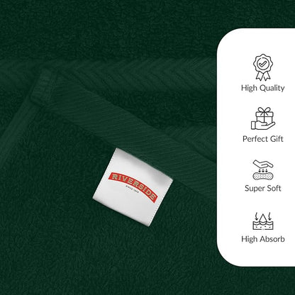 RIVERSIDE Pack of 2 Extra Large Bath Sheets 35 x 70 Inches - 100% Ring Spun Cotton Hotel Quality Oversized Bath Towels - Super Soft, Highly Absorbent & Quicker to Dry - Hunter Green
