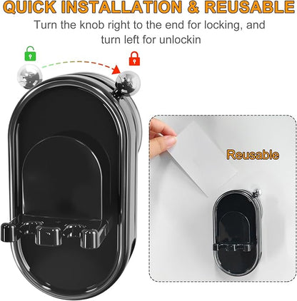 Toothbrush Holder Wall Mounted with Toothpaste Holder & Detachable Cup - Removable Suction Cup in Bathroom Sink, Shower - Space Saving, Ventilation Design for Family, Renters