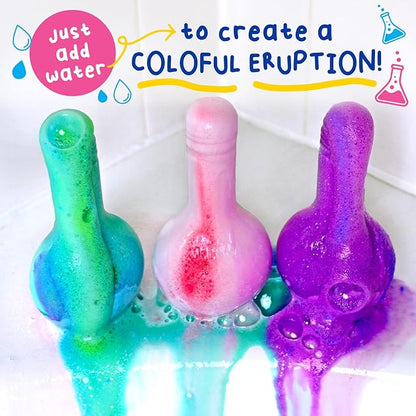 Mr. Bubble Kids Original Bath Bomb Potions - Colorful Fizzy Fun - Cool Foam and Bubble Science Beaker Bath Toys (Pack of 4)