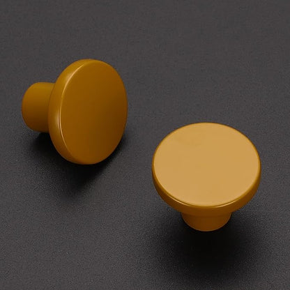 Ravinte 3 Pack Cabinet Knobs Earthy Yellow Kitchen Cabinet Knobs Round Dresser Drawer Pulls Closet Door Pulls 1-1/5 Inch