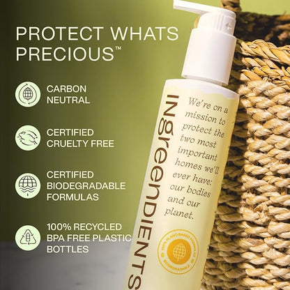 Ingreendients Hand & Body Lotion With Organic Cocoa Butter & Shea Butter - With Ceramides, Moisturizes and Rejuvenates Skin, Natural, Non Toxic, Vegan