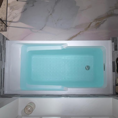 WOODBRIDGE 54" Acrylic Rectangular Alcove Soaking Bathtub in White with Left Drain, Brushed Nickel pop-UP Drain Included BA5430L