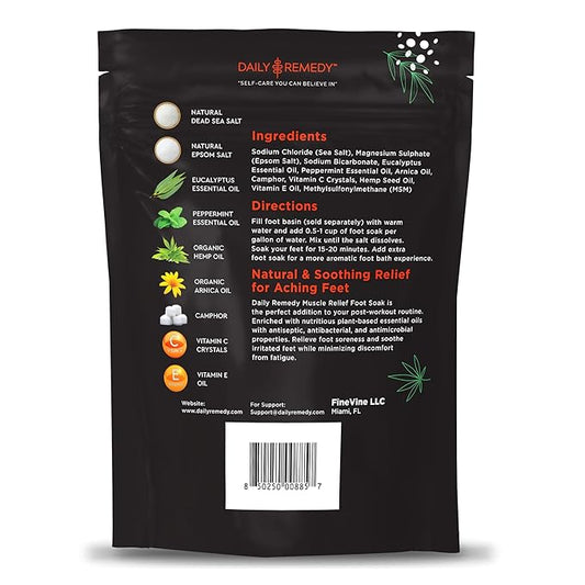 Muscle Relief Foot Soak with Epsom Salt, Made in USA, Soothe Tired Feet, Softens Calluses and Helps Athletes Foot 1lbs
