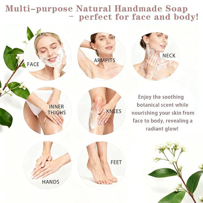 Moisturizing Soap Bar for Face & Body & Bath 3Pack 3.3Oz, with Premium Amino Acid Essential Oils, Plant Based Cold Process Cleansing Bar Soap Wash for Women and Men All Skin