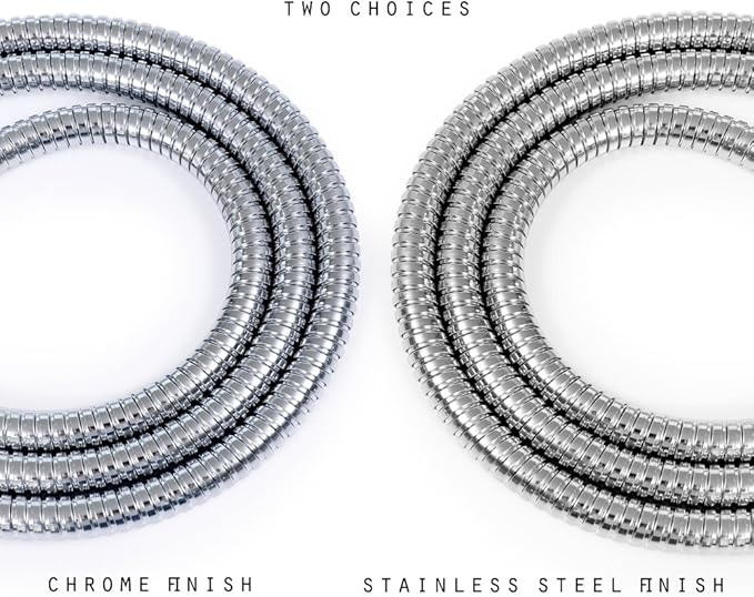 60-inch Shower Hose Replacement, 304 Stainless Steel Hand Held Shower Hose Chrome With Brass Fitting (60-inch, Chrome)