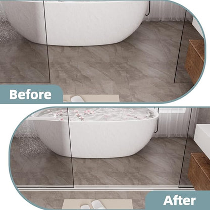 78Inch New Shower Threshold Water Dam Barrier,Collapsible Self-Adhesive Silicone Shower Water Guard for Bathroom Bathtub and Kitchen,Shower Water Blocker Suitable for Wheelchair Acces(Transparent)
