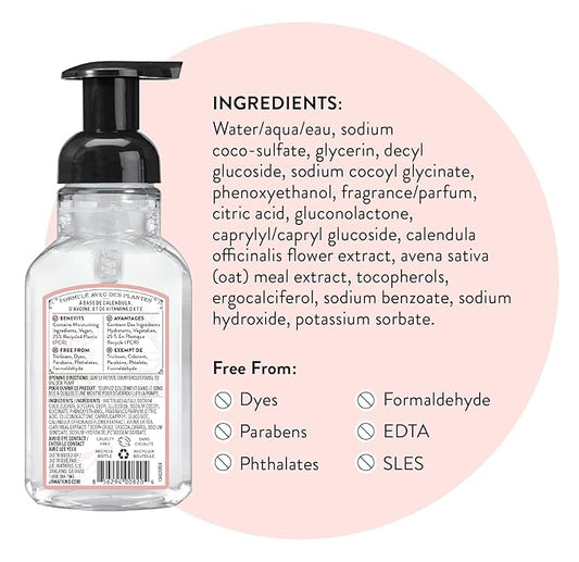 J.R. Watkins Foaming Hand Soap with Pump Dispenser, Moisturizing Foam Hand Wash, Alcohol-Free and Cruelty-Free, Grapefruit, 9 fl oz, 3 Pack