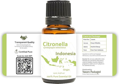 Citronella Essential Oil - Direct from Central Java, Indonesia - Pure Essential Oil for Diffusers and Aromatherapy | 100% Pure Therapeutic Grade (8oz)