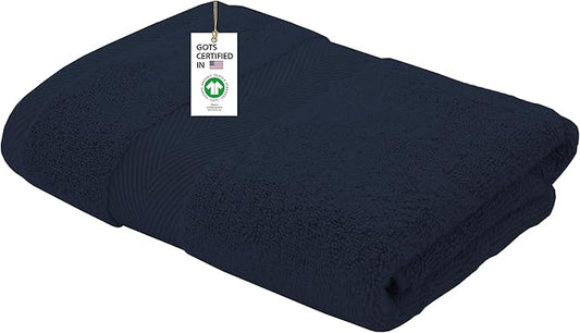 Delara 100% Organic Cotton Towels 650 GSM Plush Feather Touch Quick Dry Bath Towel, GOTS Certified, Oeko-Tex Green Certified, Organic Cotton Bath Towel, 30"X58"