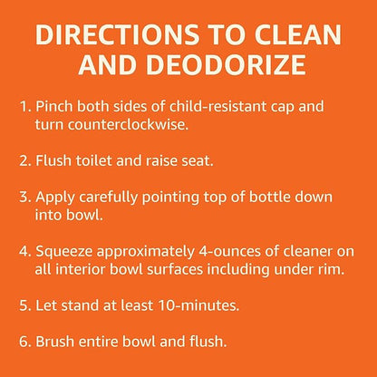 Amazon Basics Toilet Bowl Cleaner with Cling Action Formula, Bleach, Fresh Scent, 24 Fl Oz, Pack of 1