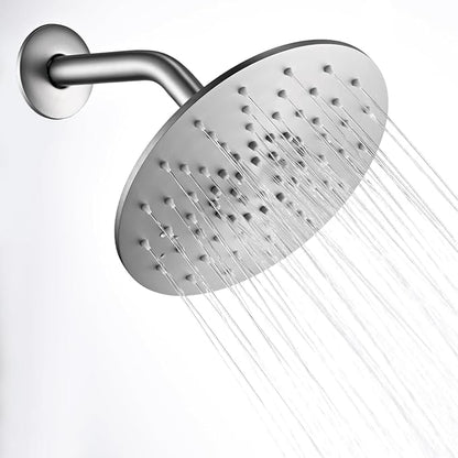 Rainfall Shower Head, MEDIOMI Rain Shower Head Set - Ultra-Thin Design High Flow Stainless Steel Large Round Rain Shower Heads with Shower Arm and Flange (8-Inch, Brushed Nickel)