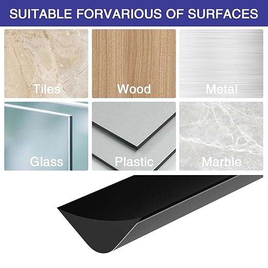 Flexible Molding Trim, Flexible Bendable Adhesive Caulking Strip, Molded Trim, Peel and Stick Home Decorative Edge for Bathroom, Kitchen, Floor, Wall (Black, 0.83in x 0.24in x 3.3ft)