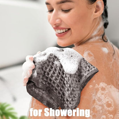 Cleanbear Classic Waffle Washcloths, 100% Cotton Face Towels, Absorbent and Quick-Drying, Soft Washcloths 12 Pack for Face and Body, 13 x 13 Inches (Gray)