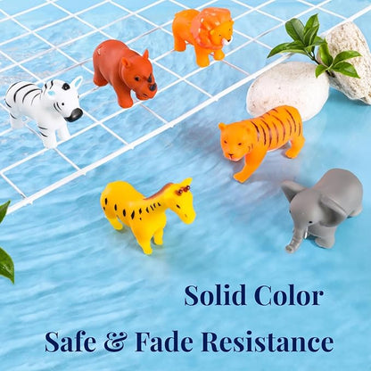 XY-WQ Bath Toys No Hole, for Infants 6-12& Toddlers 1-3, No Hole Bathtub Toys (Animal, 6 Pcs with Mesh Bag)