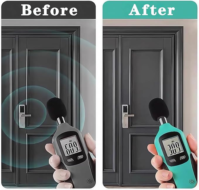 Door Seal Strip for Door Frame, Rubber Weather Stripping Door Seal, Self-Adhesive Extra Thick Insulation Strip, Soundproofing, Dustproof, Large Gap Filler (Black, 40 Ft)