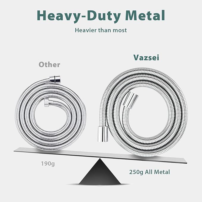 Chrome Shower Hose Replacement For Cleaning 59 Inches 304 Stainless Steel Shower Head Hoses High Pressure Bidet Hose Extension Flexible Showerhead Hoses Extra Long