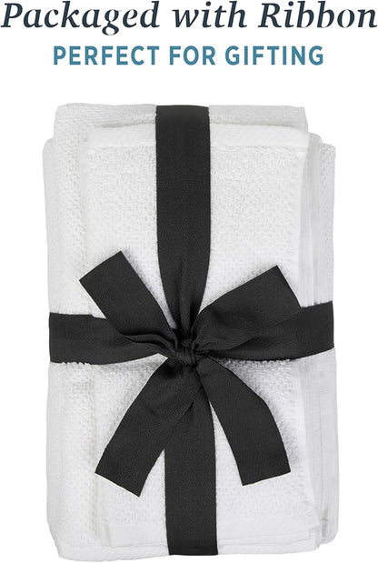 Welhome Franklin Premium 6 Pack Hand Towels Popcorn Textured White Bathroom Towels Hotel & Spa Towels for Bathroom Soft & Absorbent | 600 GSM 100% Cotton Hand Towels