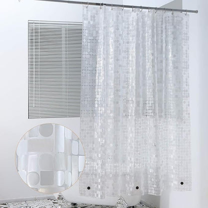 WELTRXE EVA Shower Curtain Liner Waterproof, Clear 8G Heavy Duty Plastic Shower Curtain Liner with Magnets for Bathroom Shower Stall, Bathtubs, Thick Liner Without Chemical Smell, 72 x 72,12 Hooks