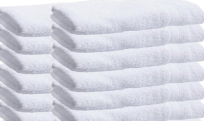 Towels N More Excellent Deals Wash Cloth (24 White) - 100% Cotton Washcloth 12x12 - Highly Absorbent All Purpose Cleaning washcloths - Machine Washable Facecloth Face Towels (24)