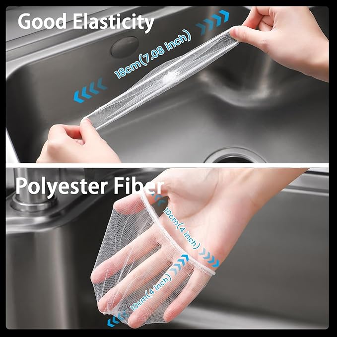 Disposable Sink Strainer – 200 Pack Kitchen Sink Strainer Bags,Disposable Anti-Clogging Drain Covers,Essential Filter Nets for Most Sink Strainers (4.0 x 4.0 Inch)