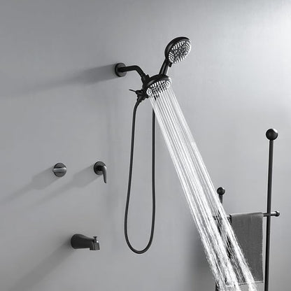 2 Handles Tub Shower Faucet Set Shower System with Tub Spout Bathtub Faucet Set Shower Tub Combo Set Complete Tub and Shower Trim Kit Matte Black