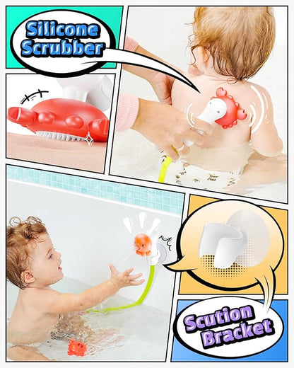 HEMRLY Baby Bath Toys, LED Water Temperature Display, Bath Toys for Infants 6-12 Months with Three Shower Heads, Baby Shower Head for Bath IPX7 Waterproof , Baby Gift for Girls & Boys, Automatic V1