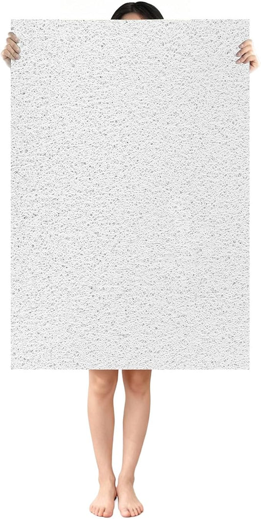 Shower Mat Non Slip: 35.4 x 23.6 Inch Extra Large Shower Mats for Inside Shower with Drain Hole - Soft PVC Loofah Anti Slip Shower Stall Mat for Walk-in Shower and Bathroom, Quick Drying