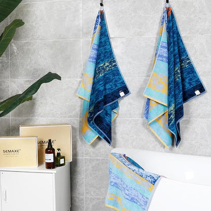SEMAXE 12-Piece Family Bathroom Towel Set - 100% Cotton, 4 Bath Towels, 4 Hand Towels, 4 Washcloths, Ultra-Soft and Super Absorbent, Lighter Weight