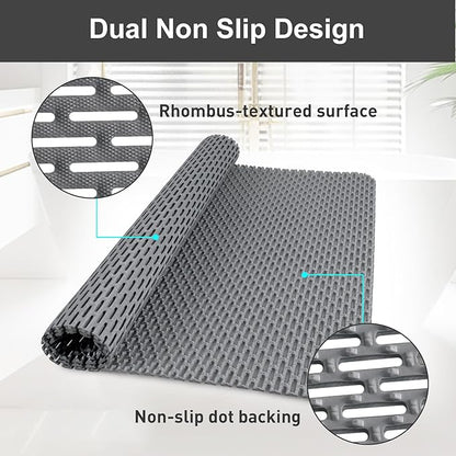 Extra Large Shower Mat: 47"x32" Non Slip Shower Mats for Inside Shower, PVC Anti Slip Shower Stall Mats No Odor, Trimmable Walk in Shower Mats for Elderly Kids