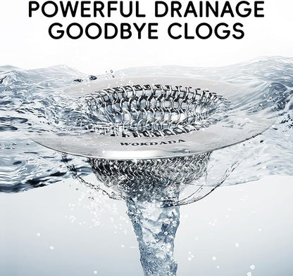 Bathtub Drain Hair Catcher, Fast Drainage Shower Drain Hair Catcher, Reversible 304 Stainless Steel Drain Protector for Pop-Up and Regular Drains of Bathroom(Patented Product)