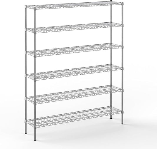 14" Deep x 60" Wide x 74" Height Wire Shelving Kit | 6-Tier | NSF Commercial Storage Rack Unit