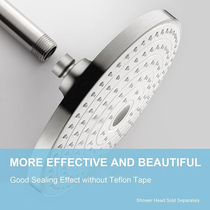 OFFO Shower Arm with Flange, 3 in Brushed Nickel Ceiling Mount Replacement Rain Shower Head Straight Arm Ceiling-Mounted For Fixed Shower Head & High Pressure Rain