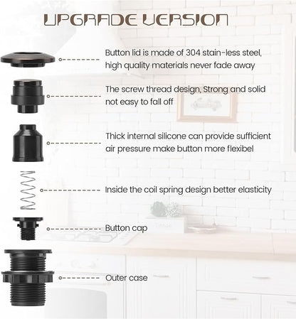 Garbage Disposal Air Switch Kit Sink Top Waste Disposal Long Stainless Steel Oil Rubbed Bronze On/Off Air Button Food and Waste Disposals Part by Etoolcity, UL Listed