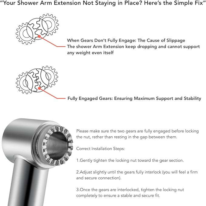 5 Inch Adjustable Shower Head Extension Arm With Locking Set Screw, Singing Rain Brass Nickel Brushed Angle Height Adjustable, Easy To Install, G1/2 Universal Connector Compatible (Nickel Brushed)