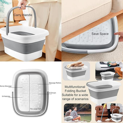 Foot Soaking Tub,Collapsible Bucket,Foot Spa,Foot Bath 16 Pack Foot Soak with Bath Salt and Tea Tree Oil.Foot Bath Soak Tub,Foot Balls for Foot Callus, Dry Cracked, Stubborn Foot Odor Scent.