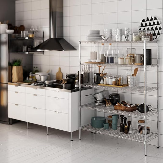 18" Deep x 48" Wide x 64" Height Wire Shelving Kit | 5-Tier | NSF Commercial Storage Rack Unit