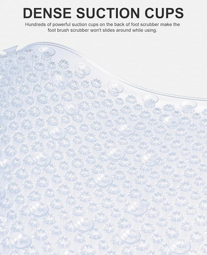 OTHWAY Non Slip Grassy Bathtub Mat : 25.6X13.4 inches Sturdy But Soft Bath Mat_Quick Drain Shower Floor Mat with Soft Bristles for Scrubbing Feet (Clear)
