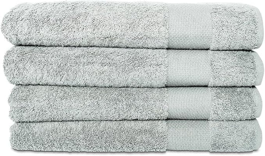 Hencely Premium Bath Towel Set of 4-28x58 Inches - High Absorbency, Quick Drying - 100% Soft Turkish Cotton Towels - Ideal for Home, Bathroom, Hotel, Spa, and Gym - Light Green