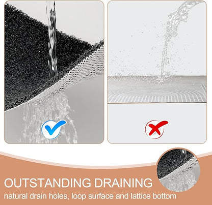 Joyhalo Shower Mats for Showers Anti Slip for Elderly, 24'' x 24'' Non Slip Bath Mat for Inside Shower, Bath Tub Mats for Bathroom Non Slip for Shower, PVC Loofah Bathroom Mats, Black