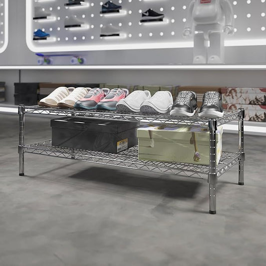 18" Deep x 42" Wide x 14" Height Wire Shelving Kit | 2-Tier | NSF Commercial Storage Rack Unit