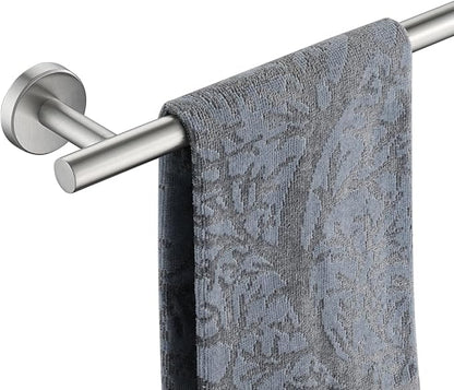 JQK Bathroom Towel Bar, 15 Inch 304 Stainless Steel Thicken 0.8mm Towel Rack, Towel Holder Brushed Finished Wall Mount, Useable Length 12 Inch, TB110L12-BN