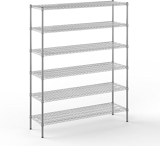 18" Deep x 60" Wide x 74" Height Wire Shelving Kit | 6-Tier | NSF Commercial Storage Rack Unit