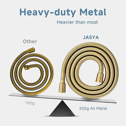Shower Hose Extra Long 304 Stainless Steel Handheld Showerhead Hoses,Anti Winding Interface,With Brass Insert And Nut-durable ＆ Flexible Rv Shower Hose Replacement (Gold, 23 Inches)