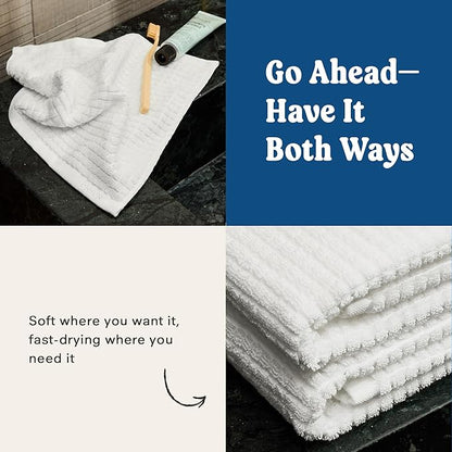 ONSEN Terry Cotton Waffle Hand Towel Set – 2 Pack Luxury Cotton Hand Towels, Quick Dry & Absorbent Bathroom Towels – Soft, Lightweight, Durable Towels for Bathroom Essentials (White, 20x30 in)