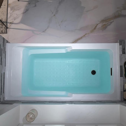 WOODBRIDGE 60" Acrylic Rectangular Alcove Soaking Bathtub in White with Left Drain, Oil Rubbed Bronze pop-UP Drain Included BA6030L