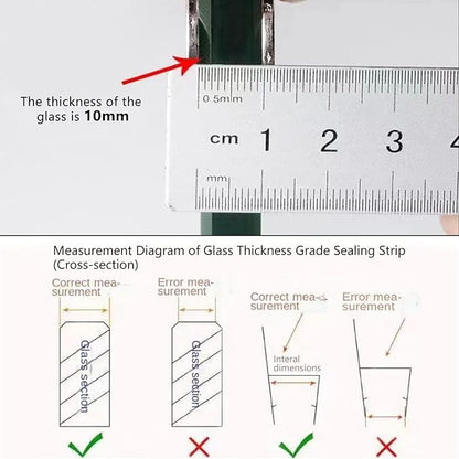 Frameless Soft Shower Door Sweep Seal Drip Rail, Glass Shower Silicone Door Seal Strip,Weatherproof Silicone Seal Fit for Glass (F Type, 6mm (1/4"))