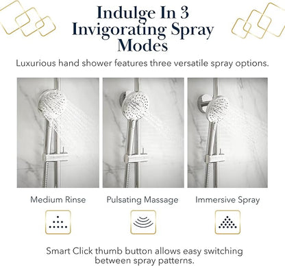 BATH ROYALE Handheld Shower Head, Detachable High Pressure & 3 Spray Modes, Matte Black