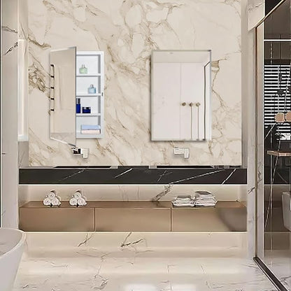 Plastic Medicine Mirror Cabinet for Bathroom, Surface and Recessed Mount
